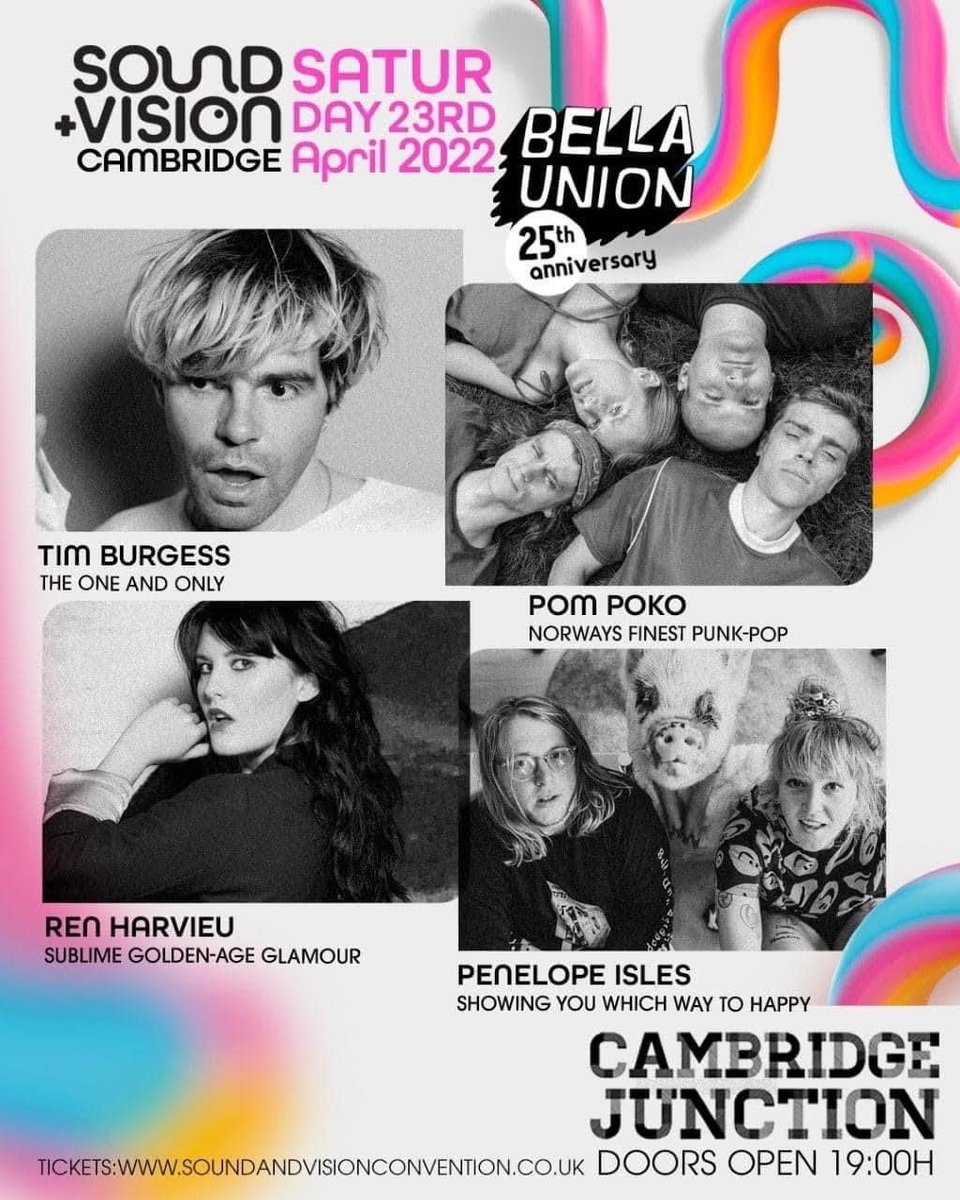 Can't wait for this one! We'll be rounding off our April UK dates with the @bellaunion family in Cambridge ❤️ Get tickets at pompoko.no April 19th: York April 20th: Stoke-on-Trent April 21st: Huddersfield April 23rd: Cambridge