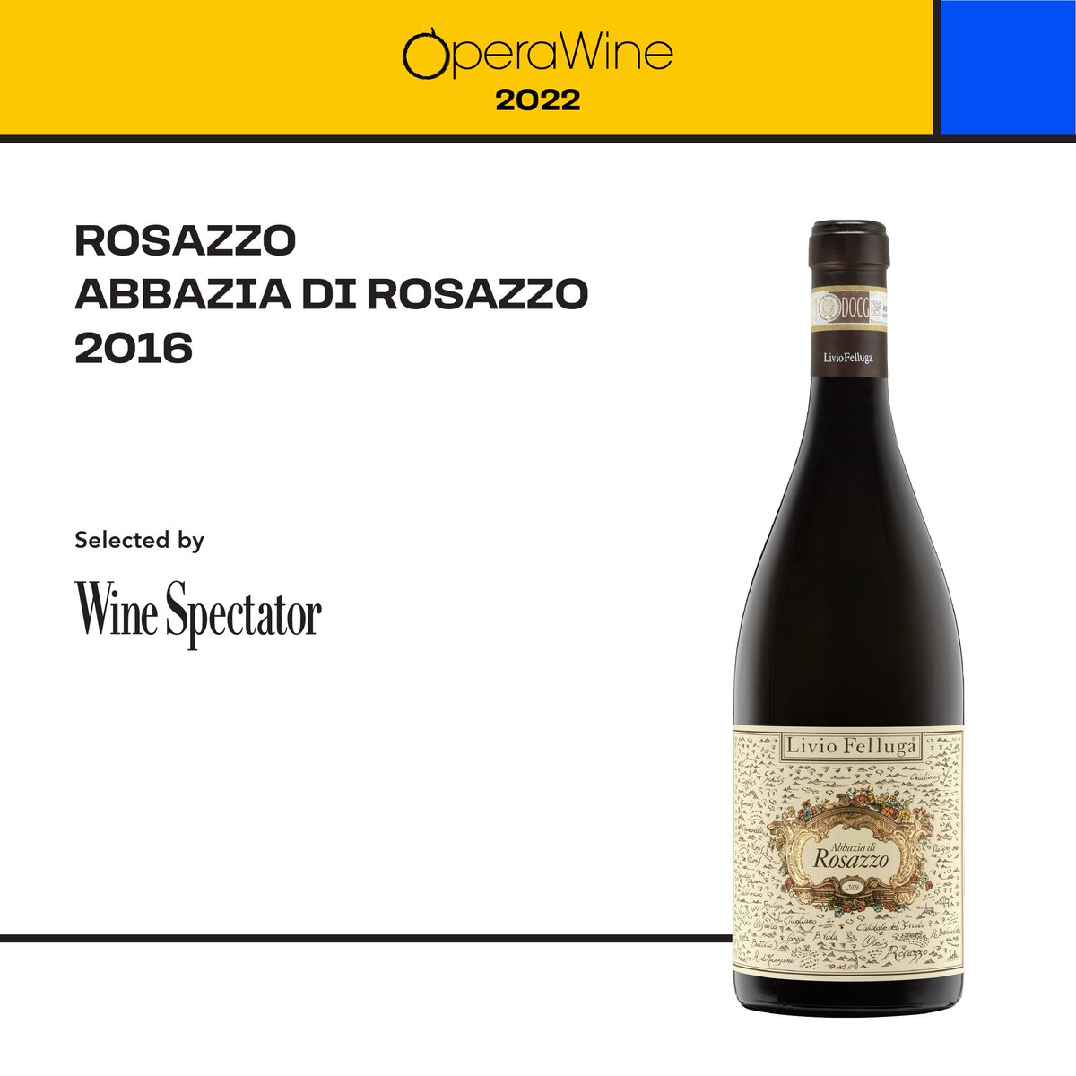 Here is one of the “Finest Italian Wines” selected by Wine Spectator for #OperaWine2022, produced by <a href="/LivioFellugaCo/">Livio Felluga</a>. 
#topwine #topitalianwines #bestitalianwine #winespectator #italianwine #vinoitaliano #winebottle #italianwinelover #winelover #winepeople #winegeek