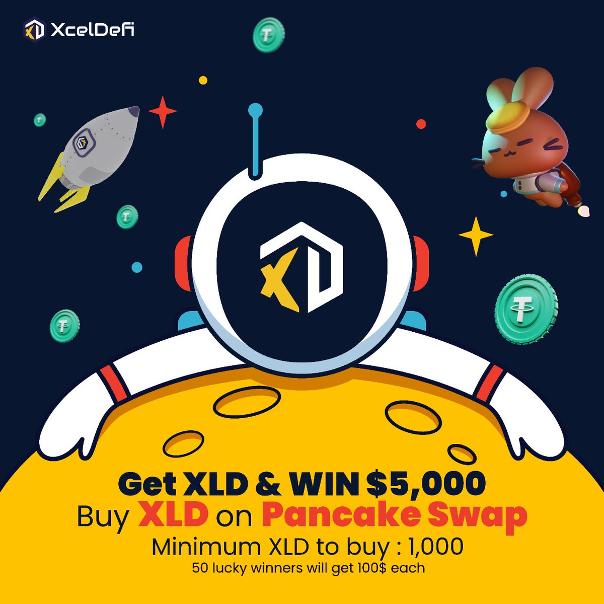 XcelPay_XLD's tweet photo. 🎁Giveaway Alert🎁

Buy $XLD On @PancakeSwap &amp; #Win $5000 💰

Min XLD to buy: 1000XLD

🛒Buy $XLD Here:
https://t.co/8WpIzEmLLM

✅RT &amp; tag 3 friends.
✅Upload the BUY screenshot in the comment &amp; paste your BSC address too.

Ends: 05/04/2022⏰
#usdt #giveaway #BSCGemsAlert https://t.co/tAm4X8inPt