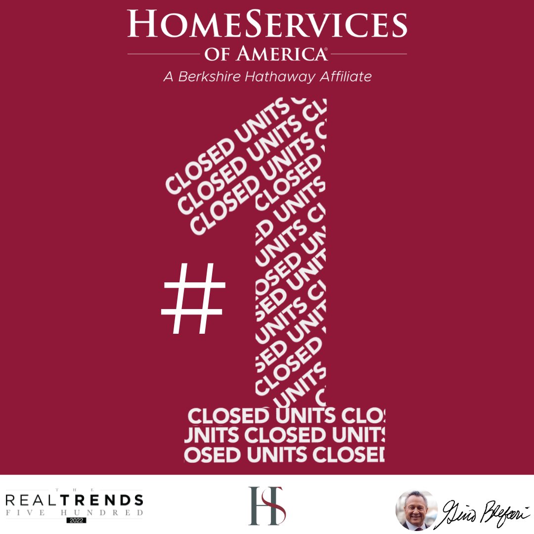 ginoblefari's tweet photo. Congratulations to the tens of thousands of sales associates, sales managers, loan officers, closers, and staff from across the HomeServices family of companies. This noteworthy achievement belongs to each of you! https://t.co/MTkQP787sD