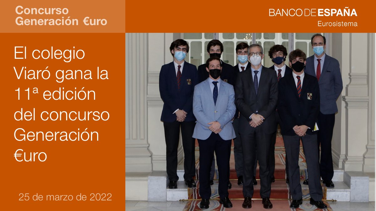 BancoDeEspana's tweet photo. El Colegio Viaró  @ViaroSchool (S. Cugat del Vallès, Barcelona), nuevo ganador del concurso #GeneraciónEuro. El IES Severo Ochoa  @SeveroIes  , (Granada) y el Colegio de Fomento Montecastelo  @CMontecastelo  (Vigo), finalistas. ¡Enhorabuena a todos! https://t.co/FIju24pGNP https://t.co/GBxNqc8K4n