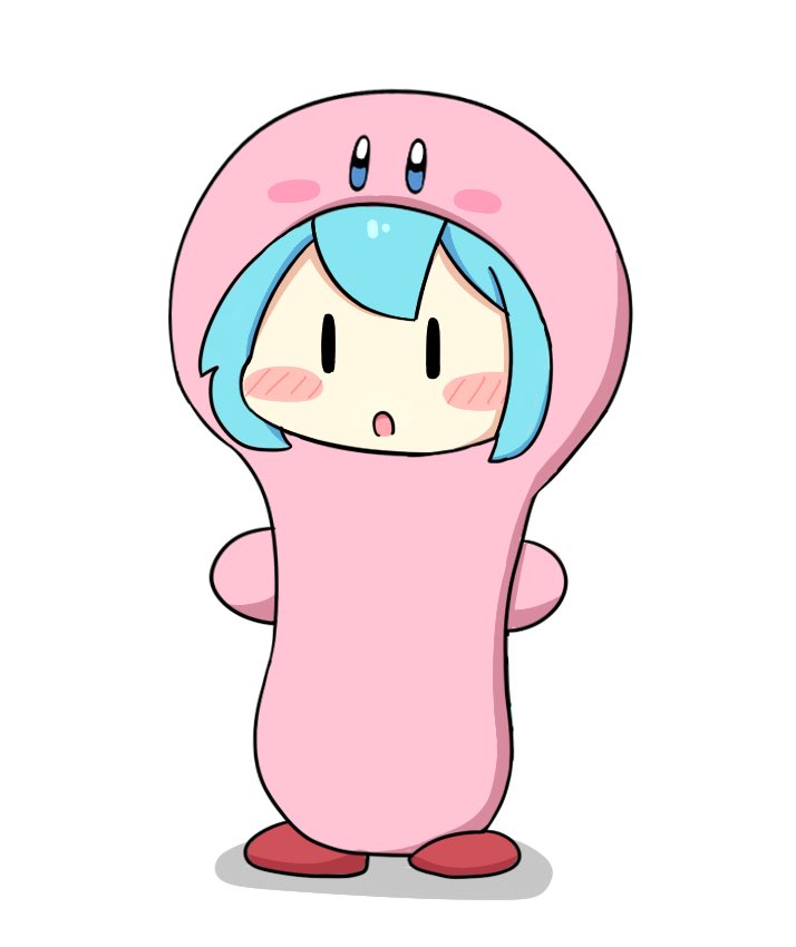 カービィ「新作カービィも面白い😊特にほおばりミクさんの技がチートです 」|ねこみんのイラスト