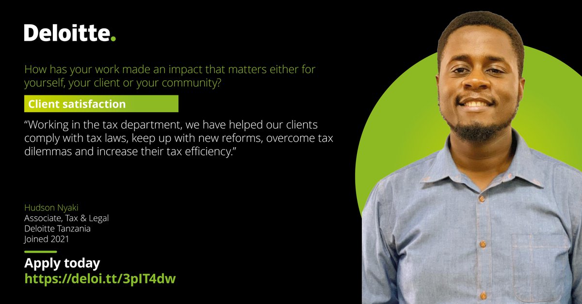 Are you excited to launch your career, but still looking for a great place to work? Good news! If you’re a final-year student or recent graduate with a strong interest in business processes, finance and tax, here is your chance to #JoinDeloitteEA: deloi.tt/3pIT4dw