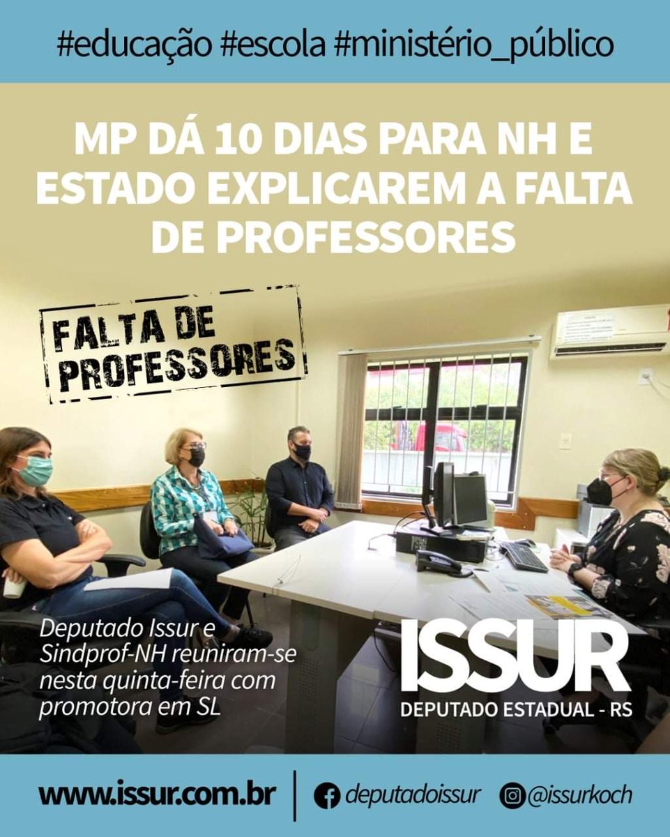 oissur's tweet photo. Já recorremos à 2ª CRE e à SEDUC, sem que houvesse mudança em um quadro que se arrasta há anos no ensino público gaúcho. Diante disso, pedimos o apoio do #MP para agilizar a contratação de professores junto à #SEDUC, que hoje é de cerca de 40 dias. 

https://t.co/YOec75ZejP https://t.co/JVmceGI3RB