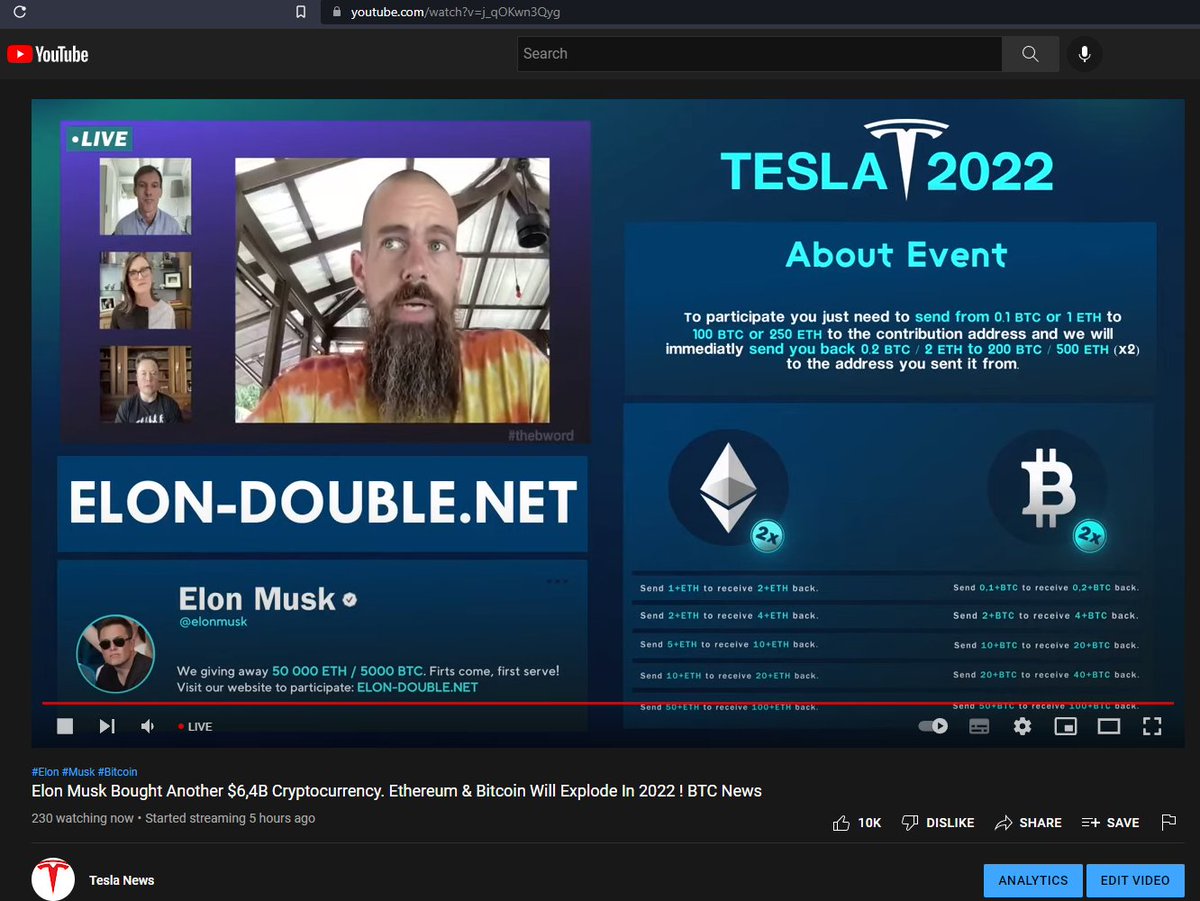 DineshDataAI's tweet photo. I don't know what happens with youtube. I think hacked. Is someone trying to get money on the name of @elonmusk 
@elonmusk @YouTube @YouTubeIndia https://t.co/8euaoW3utY