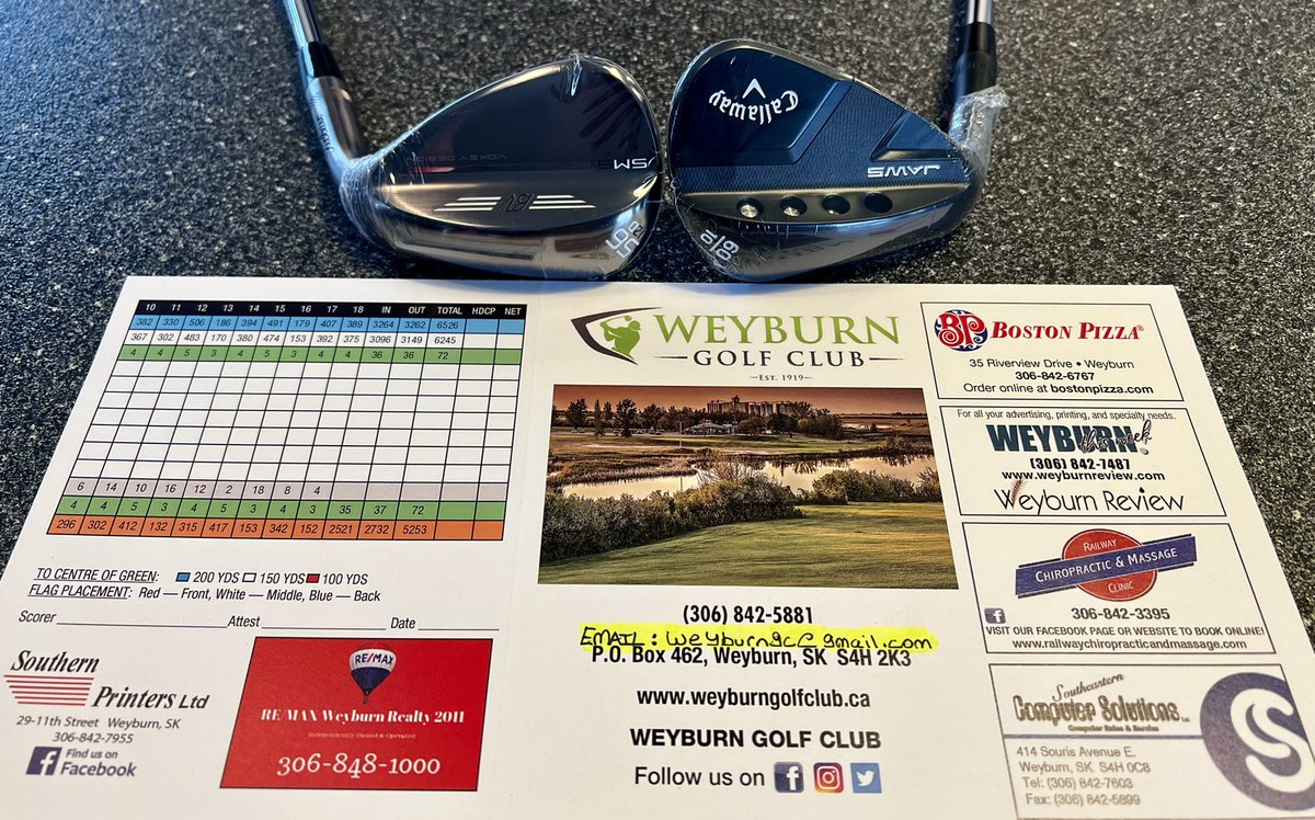 Looking at getting some new clubs for the upcoming golf season? Get your members price by emailing weyburngc@gmail.com