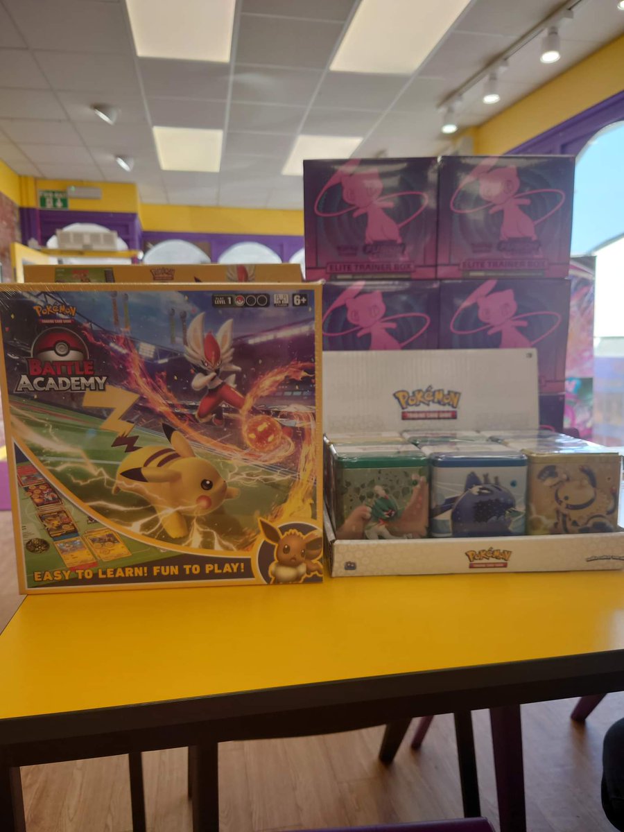 GeekTruro's tweet photo. NEW Pokémon academy 2.0 £21.99
Fusion Strike ETB £42.50
Pokémon stacking tins £13.99 https://t.co/S1WtSDY5aW