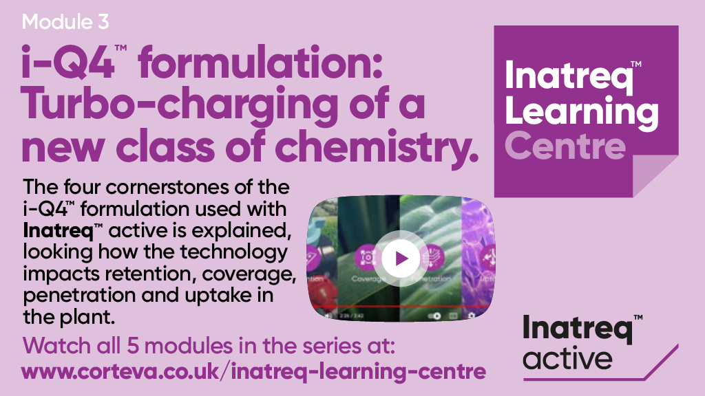 Our new #Inatreq™ Learning Centre has 5 short online modules earning you CPD points upon completion of each quiz. 
Check out our 3rd module: i-Q4™ formulation: Turbo-charging of a new class of chemistry ➡️ corteva.co.uk/inatreq-learni…