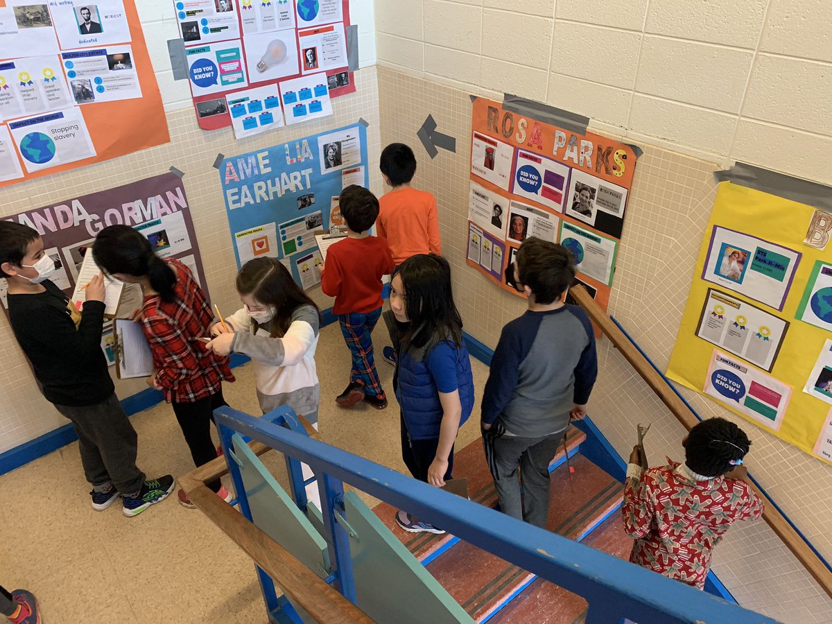 Morning Museum Walking - learning about Changemakers from our 2nd Graders! @NortheastES