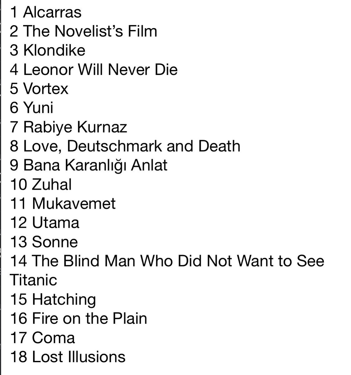 Bu seneki programdan radarıma takılanlar bunlar oldu. Bakalım lalecilerden sonra bilet almak mümkün olacak mı? Yoksa çiçek pazarından sarı laleler alırım artık. #istanbulfilmfestivali #istfilmfestival