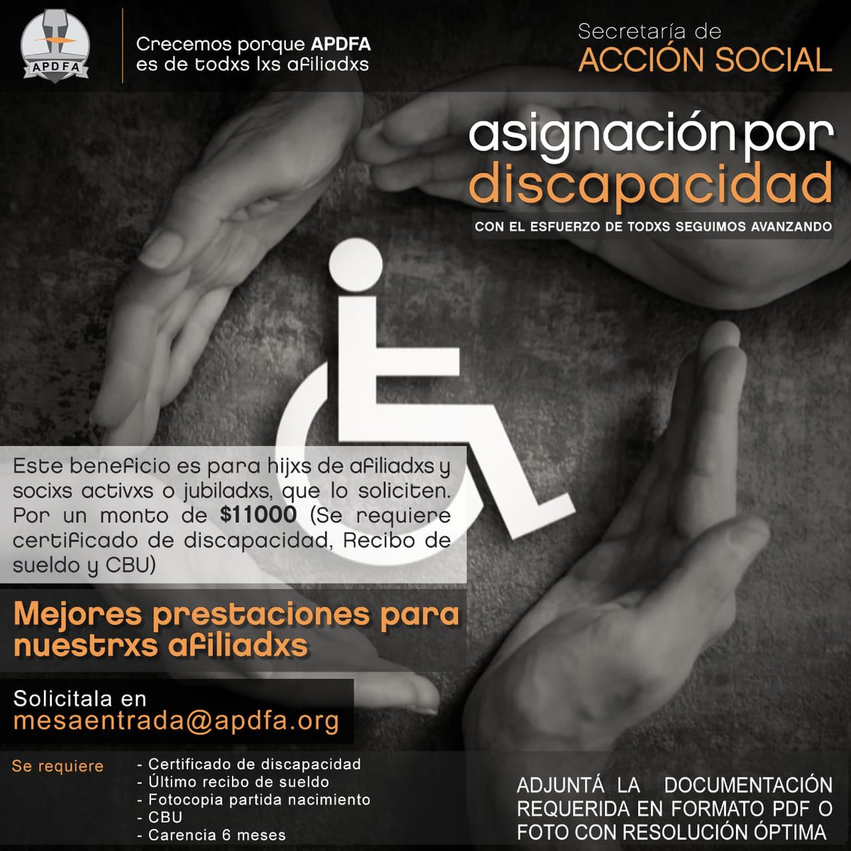 apdfanacional's tweet photo. Seguimos creciendo y brindando mayores beneficios para tod@s l@s afiliad@s https://t.co/tOi1QJMzs4