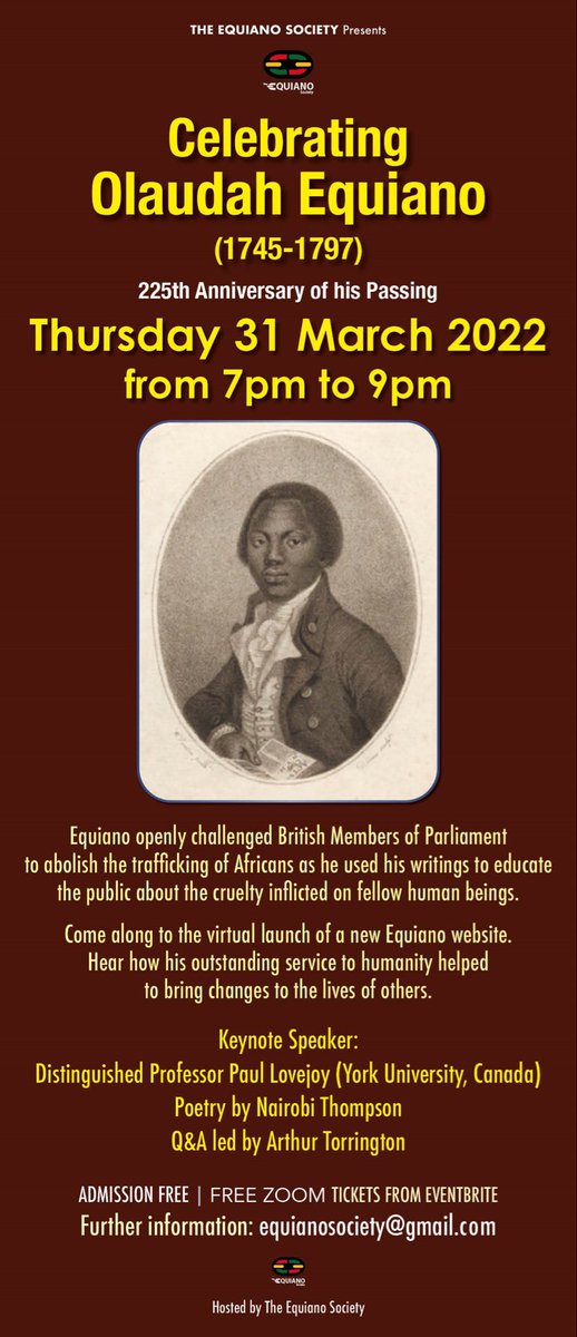 HistorycalR's tweet image. Commemorate the 225th anniversary of the passing of Olaudah Equiano. @EQCentre @EquianoProject #Equiano
