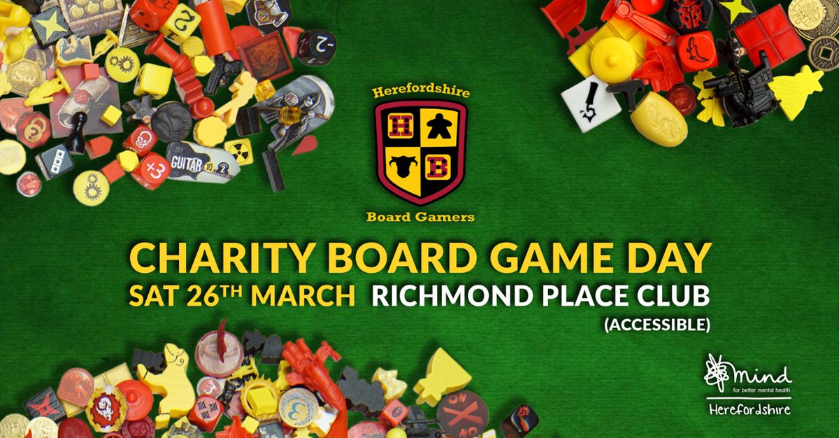 HerefordBgamers's tweet photo. Charity board game day in #hereford this saturday. Free entry every penny goes to @herefordshiremind. Great games library, #accessible #HBCommunityLibrary #BoardGames #Charity #Herefordevents #Tabletop #community #allwelcome https://t.co/6hndSXdUn3