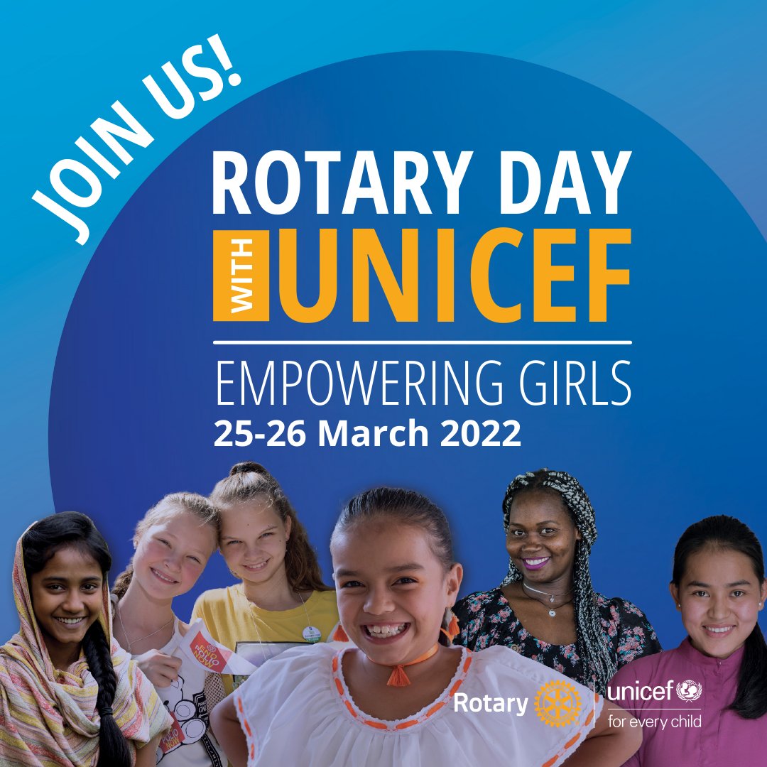 UNICEFUSA's tweet photo. The #RotaryUNDay global livestream kicks off in 30 minutes! Tune in to learn how we can create a safer and more resilient world for girls: https://t.co/6qp8Wd9MTx
Also, be sure to follow @Rotary for updates over the next two days. https://t.co/ofurP4HqL7