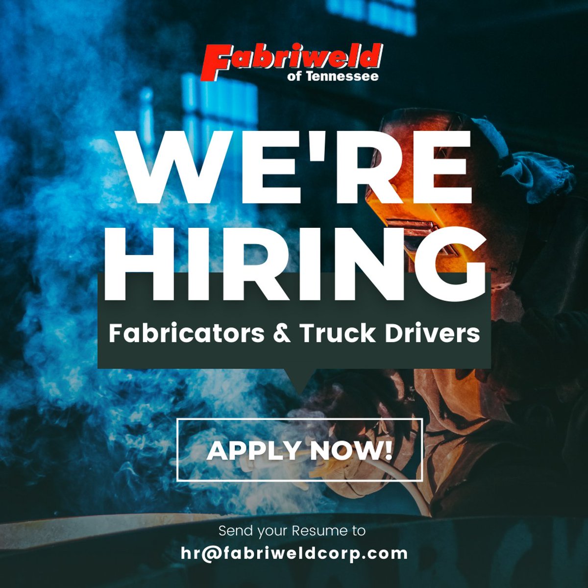 FabriweldTN's tweet photo. Apply Online Now! #jobs #gethired #applynow
https://t.co/zhw18gFbEk https://t.co/HZ9mvITipV