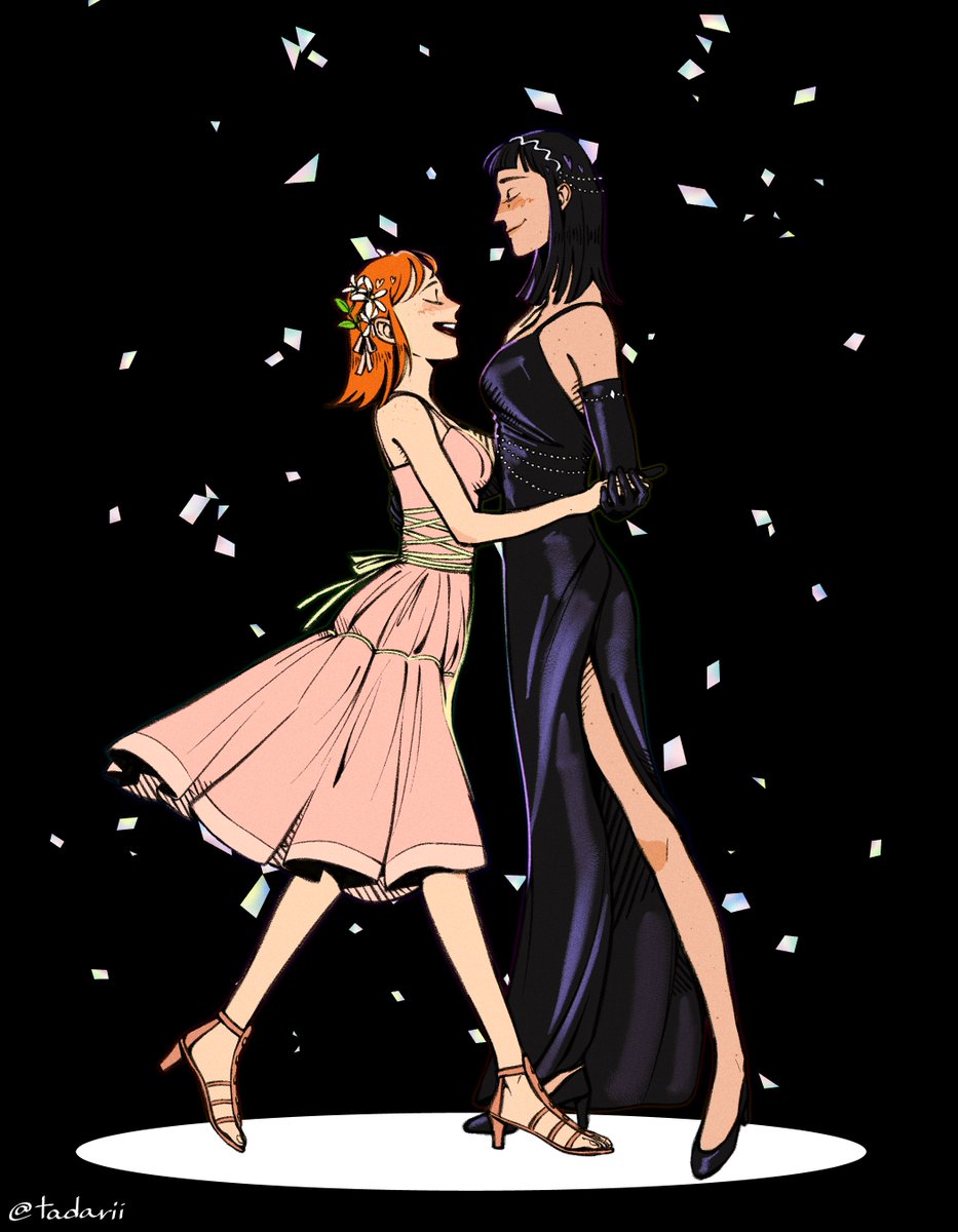 tadarii's tweet photo. feel my rhythm ✨🎶

#onepiece #nami #nicorobin #ronami https://t.co/46tdxWZo9H