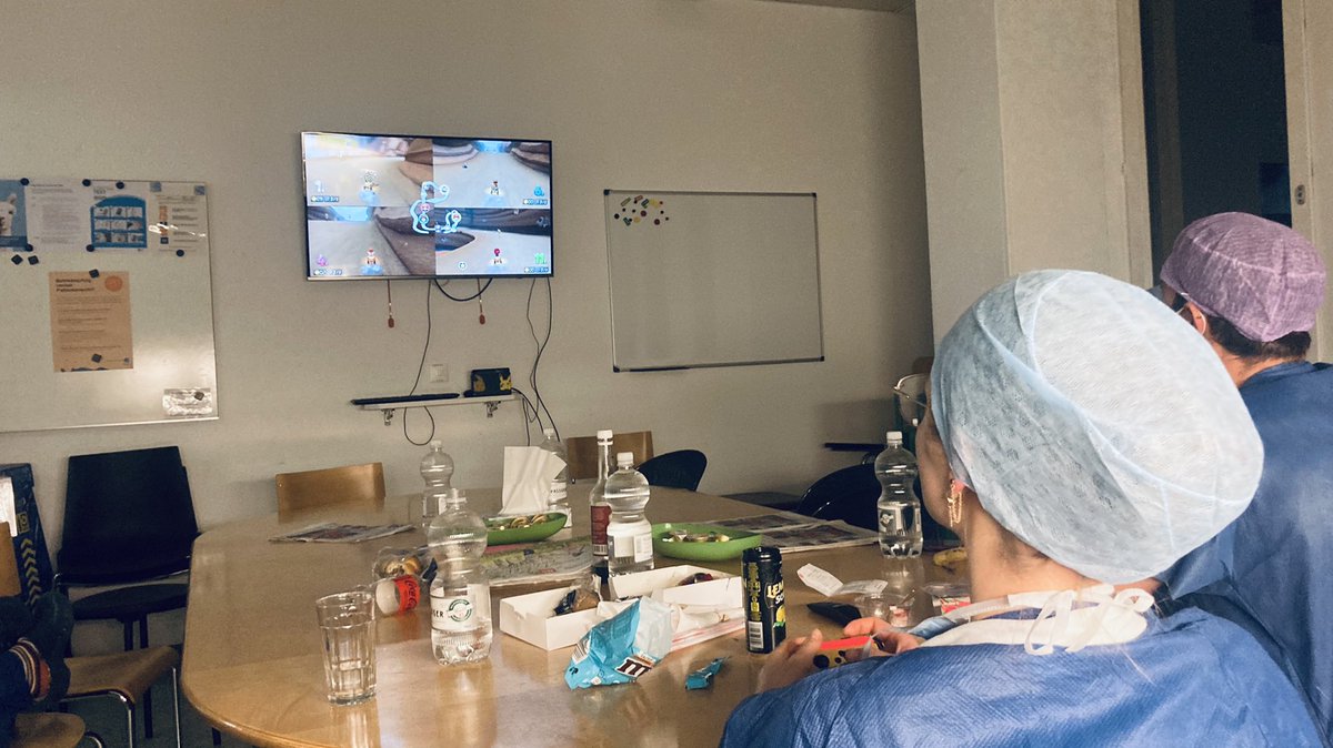 atmghn's tweet photo. @neurorad911 yeah… we waited with NintendoSwitch two days ago… for my young team it was killing the time, for me it was brainjogging and exercise #SuperMarioCart https://t.co/oSvo1yCDAS