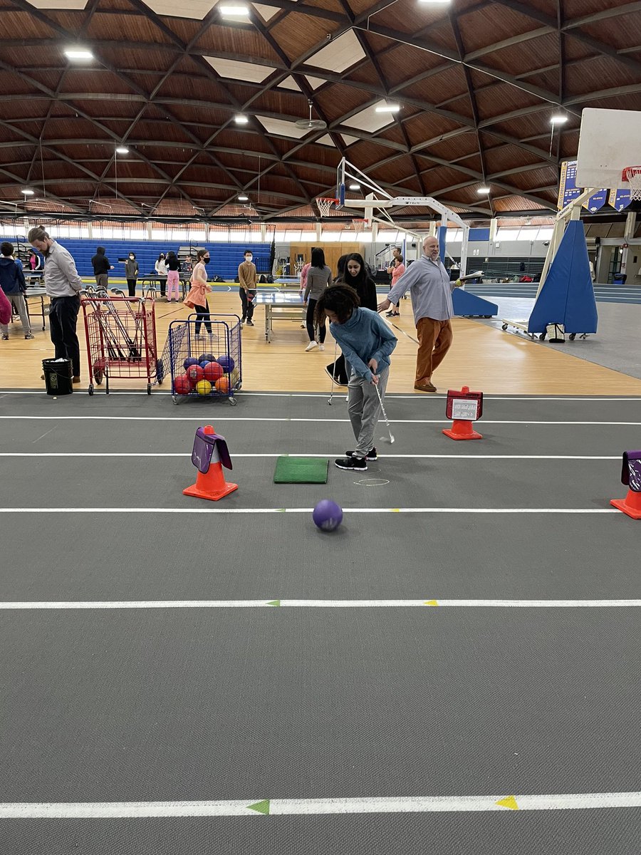 Day 1 of golf in our collaborative PE class