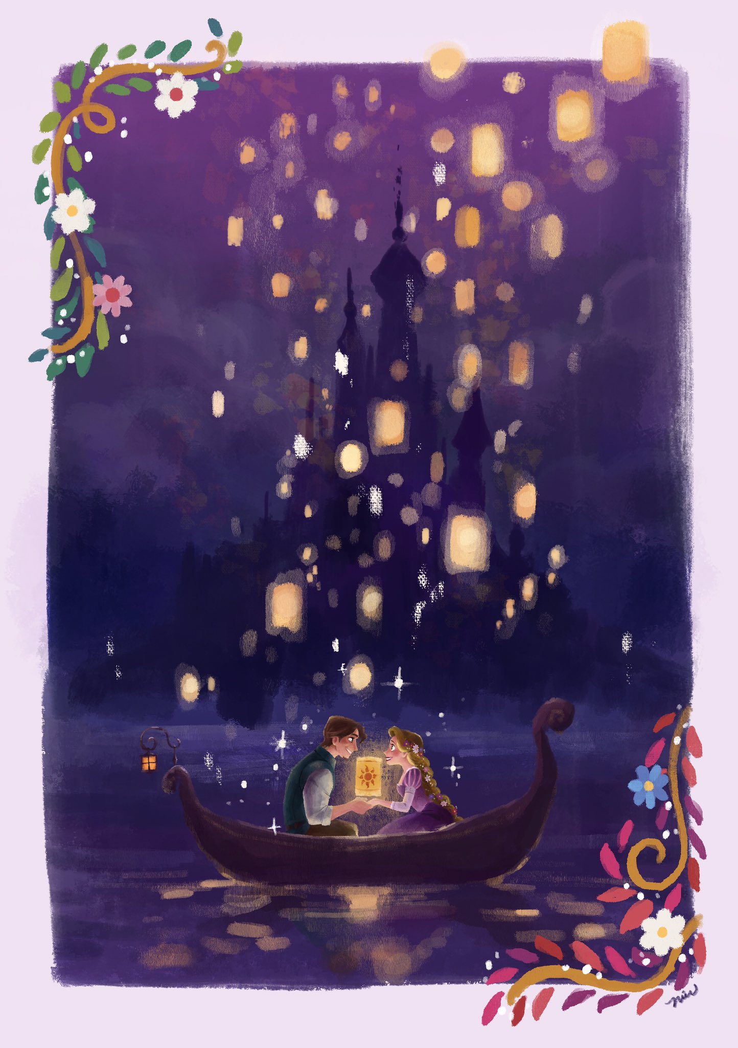 専用　童話シリーズ　ラプンツェル×レモン　手描きイラスト ラプンツェルのかわいい手描きイラストイラスト - No: 25774015