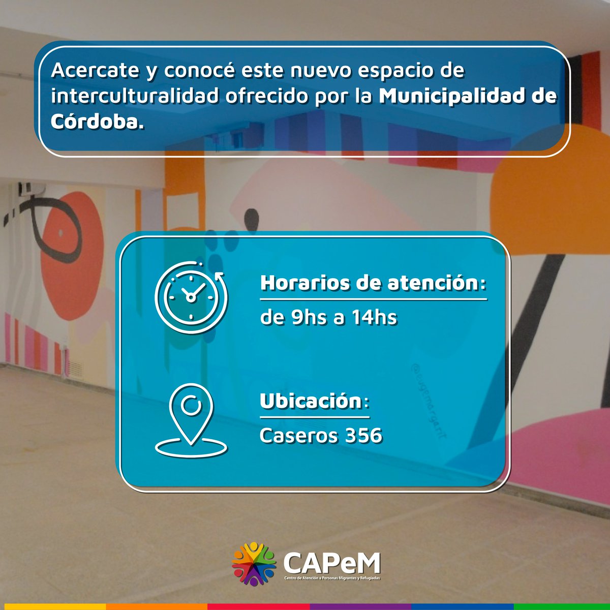 RRIIMuniCba's tweet photo. CONOCÉ MÁS SOBRE EL CAPeM 🏠🌍

📍Ya funciona en Caseros 356, este nuevo espacio de interculturalidad destinado a atender las demandas y necesidades de las personas migrantes y refugiadas de nuestra ciudad🙋🏽‍♀️. 

#CAPeM #CórdobaCapital #CiudadGlobal #Migrantes https://t.co/2QlqLaNDZE