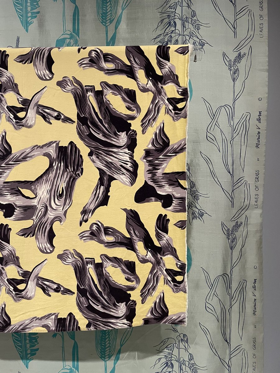 LangeAlexandra's tweet photo. One more museum highlight from yesterday: Went to @cooperhewitt to see graphic designer E. McKnight Kauffer (great), fell in love with his wife, textile designer Marion Dorn https://t.co/kblsmB42pE