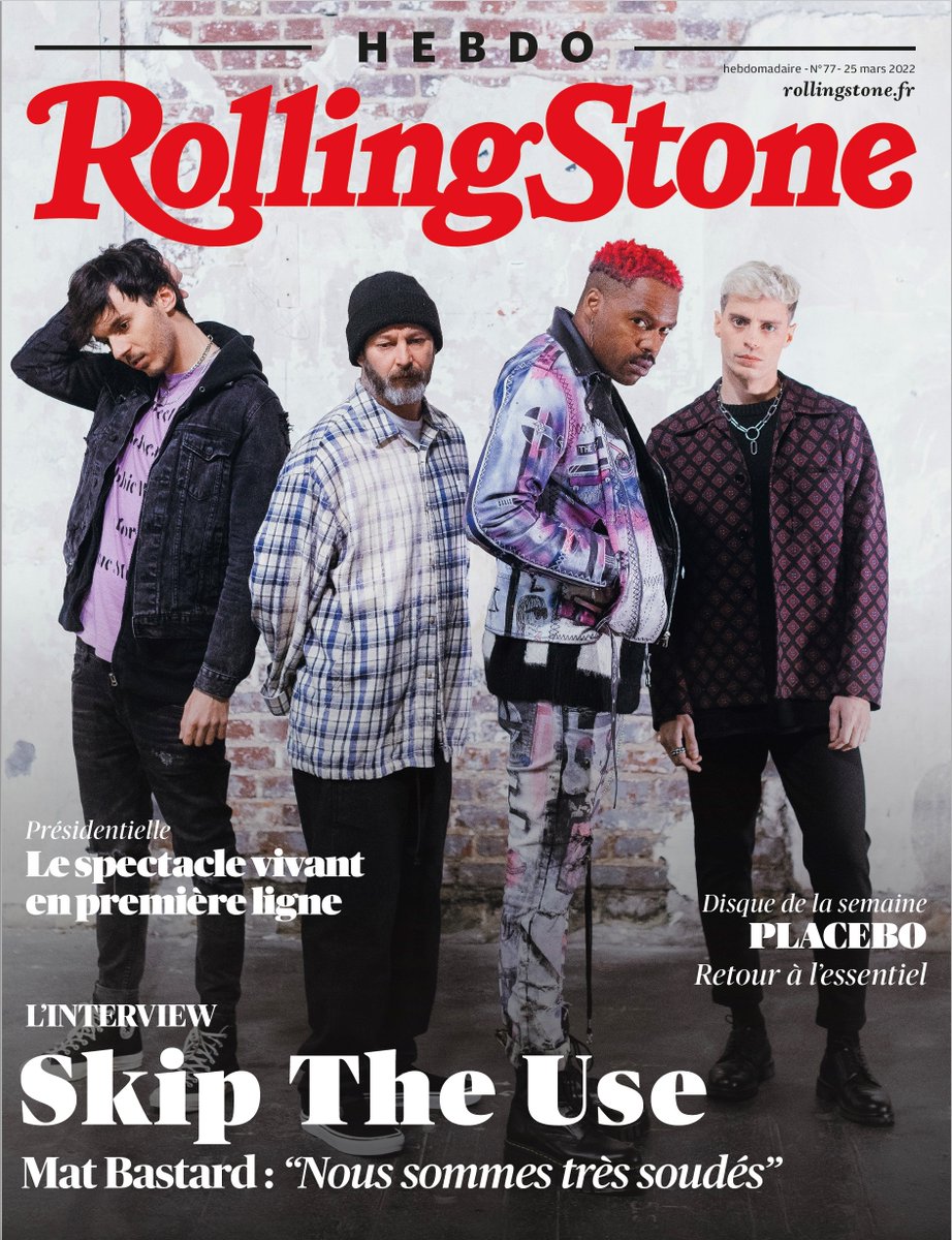 RollingStoneFra's tweet photo. ROLLING STONE HEBDO, N°77 - 
@skiptheuse_off : l'interview !

> https://t.co/WIZMg8RjDZ

🎧 
@PLACEBOWORLD, #LesThugs, #Destroyer, #SeaGirls, #CharliXCX

🎬 #Ambulance
.
#RollingStone #Hebdo https://t.co/Qk3QO0Iczv