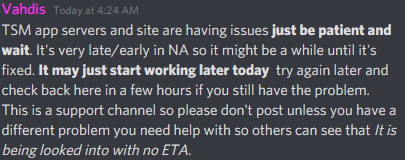 GirlGoblin1's tweet photo. Not sure why TSM isn't working this morning? You should be in the WoW Economy discord! But if that's not your thing, don't worry, they're looking into it.
(now with less errors because mornings without coffee are hard)
#Tradeskillmaster
#GoldMaking
#WorldofWarcraft https://t.co/c5WsRLtcea