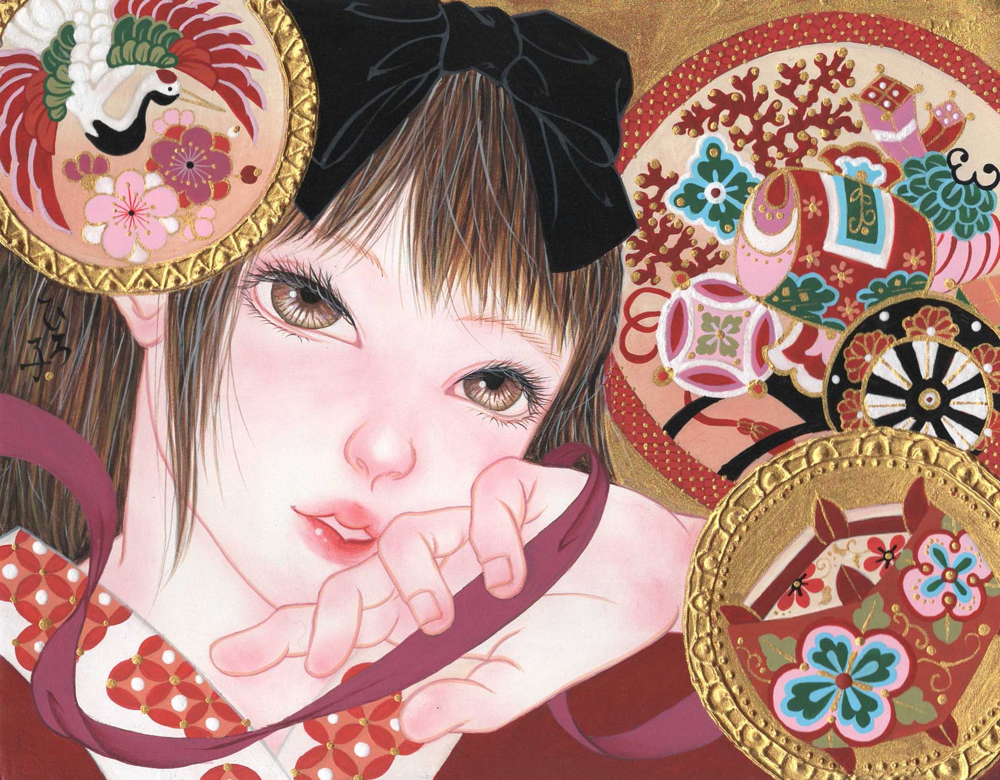 ☆値下げ中☆【全額寄付】蝋画/ロウ画 うえしんちえ子作 越後花ろうそく『ちび絵ろうそく【5種の花/7cm】和蝋絵蝋燭