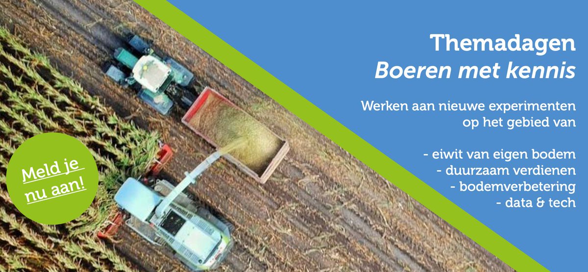 DUURZAAM VERDIENEN OP 15 APRIL
Kringlooplandbouw, duurzaam boeren of jaarrond groen - hoe zet je als boer de volgende stap? 15 april duiken we dieper in de verdienmodellen voor duurzame landbouw. bit.ly/duurzaam_verdi…
#verdienmodel #duurzaam #kringlooplandbouw #proefveld
