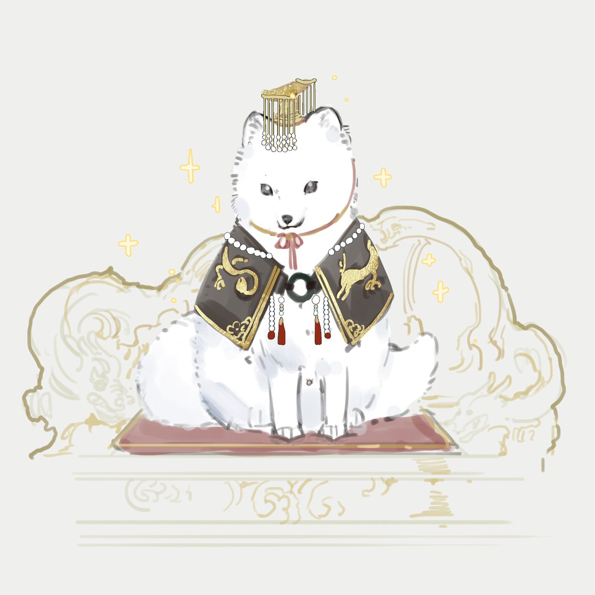 no humans animal focus animal crown dog white background sparkle  illustration images