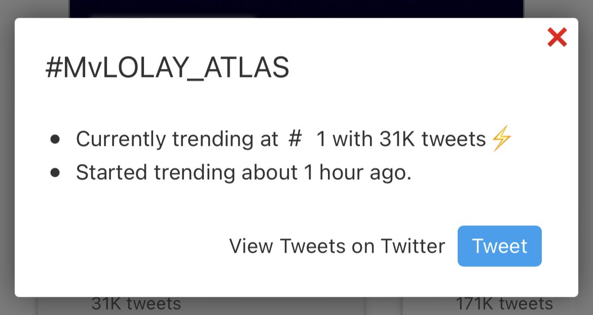TrendForTad's tweet photo. 📈 สรุปข้อมูลการเทรนด์ 

Date : 25 MAR 2022 
Time : 20:55

Hashtag : #MvLOLAY_ATLAS 

📌 Started trending about 1 hour ago with 36.9k tweets. 
📌 Highest rank is No.1 Thailand trends.

#ATLAS_Th
#TadATLAS
#TadThapana https://t.co/msbiqK2R6f