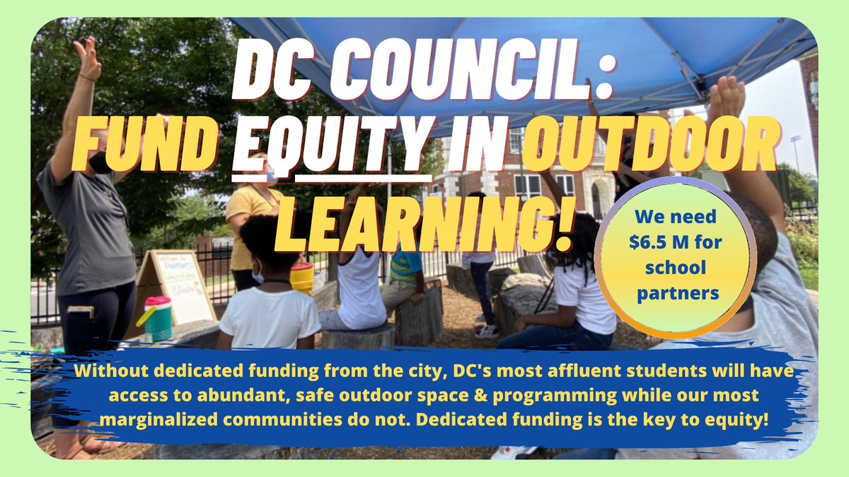 EmpowerEdDC's tweet photo. When the city leaves schools to pay for outdoor & experiential learning out of their own budgets, we know what happens: our most marginalized students get left behind. Dedicated city funding for school partnerships is the key to equity. #FundOutdoorEd: $6.5 M for school partners. https://t.co/WnLFnen3pb