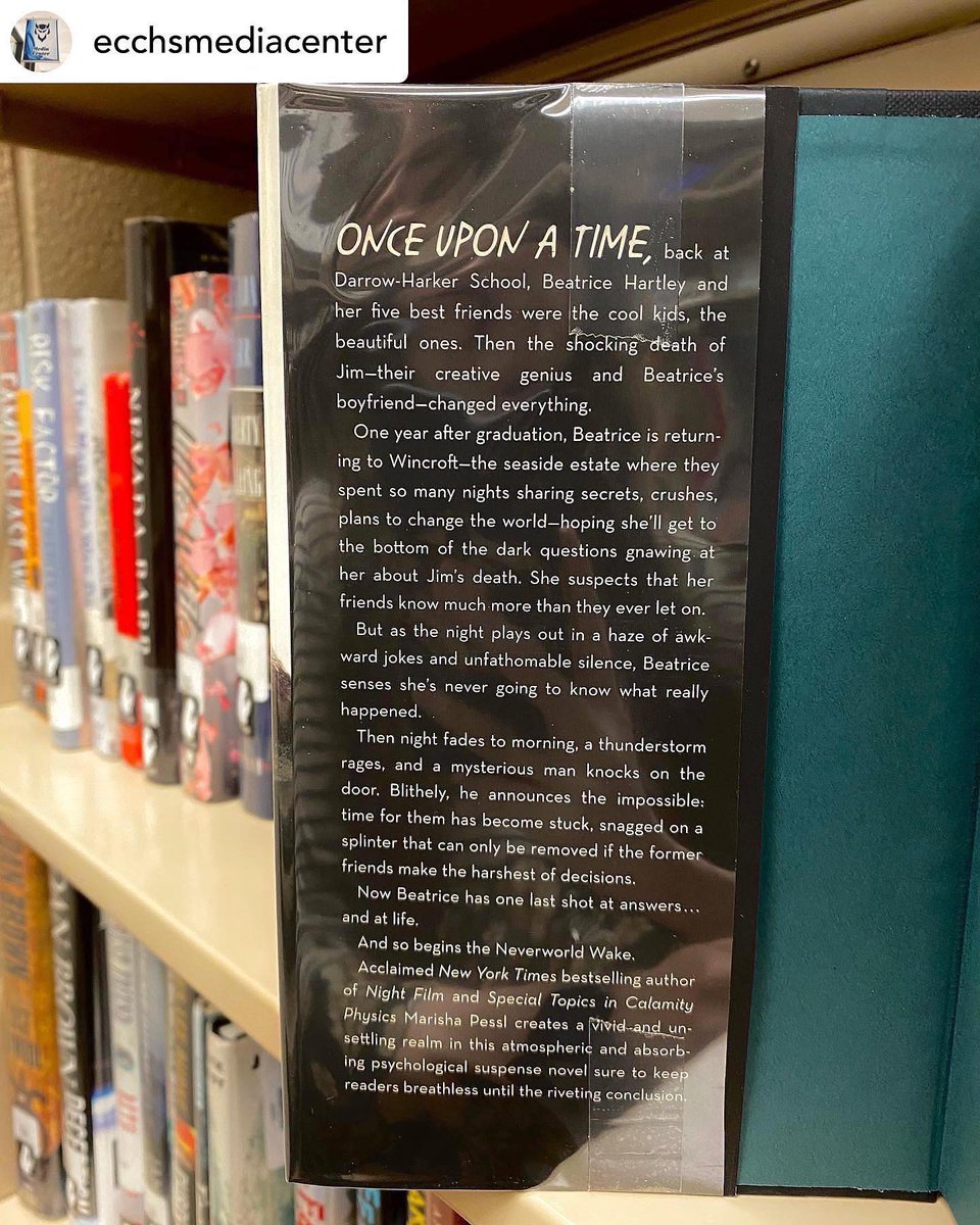 ECCHSmedia's tweet photo. Itโs Friday, Blue Devils! And not just any Friday โฆ itโs the Friday right before Spring Break! Todayโs #FirstPageFriday is #mystery book Neverworld Wake by @marishapessl. Swipe for the first page and then come check this book out to have over Spring Break! #NeverworldWake https://t.co/VzsNrNshpD