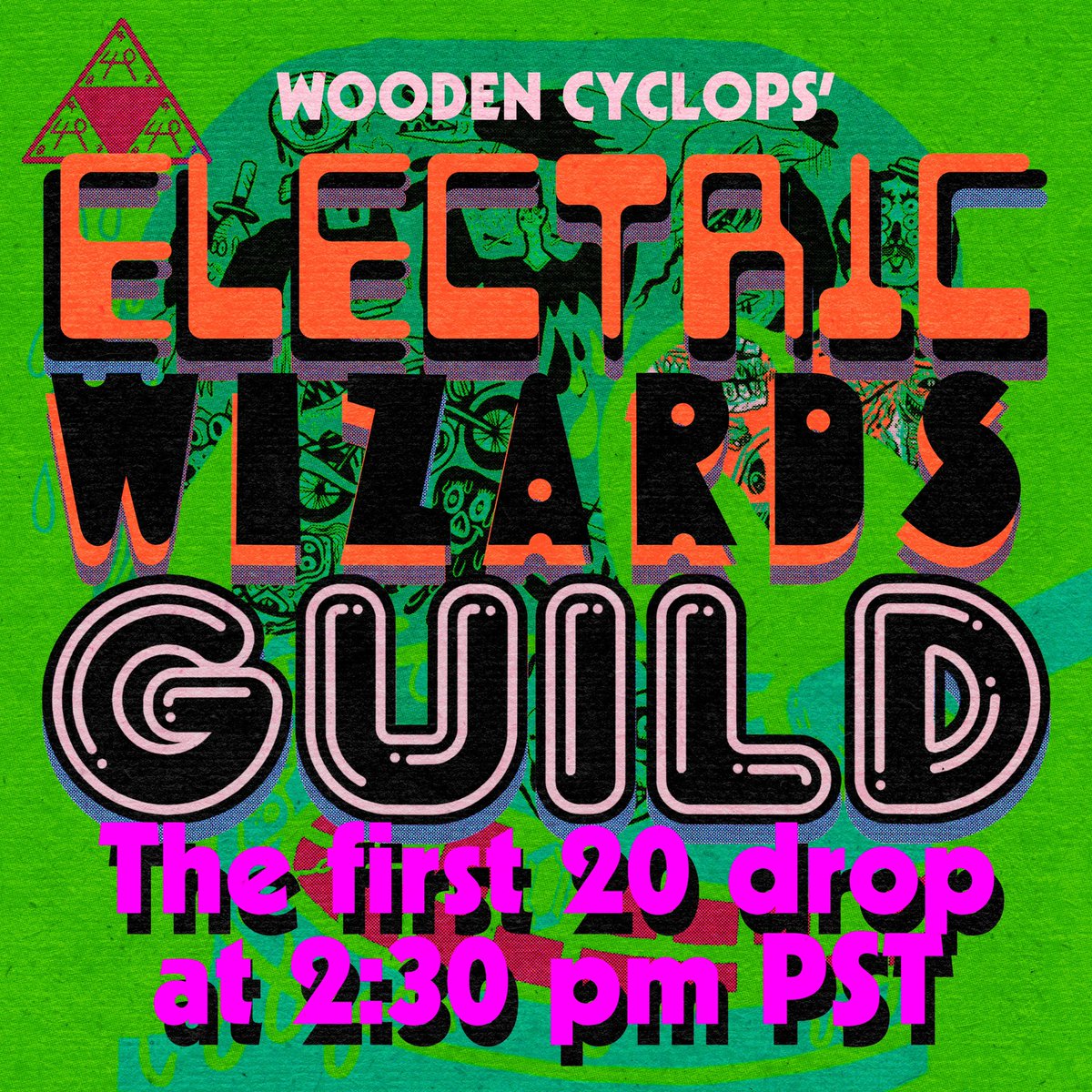 The FIRST 20 DROP TODAY, 2:30 pm PST! First 35 members get a edition by @PopWonderNFT ! And minted on <a href="/manifoldxyz/">manifold.xyz</a> ! opensea.io/collection/ele… #woodencyclops #electricwizardsguild #popwonder #nftcommunity #lowbrowart #manifold