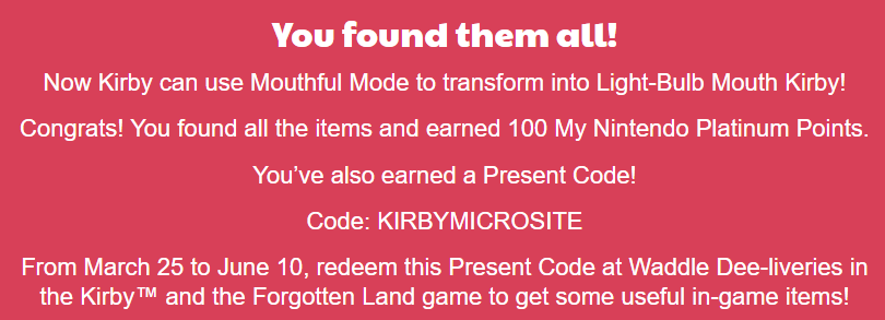 Wario64 on X: use code KIRBYMICROSITE in Kirby and the Forgotten