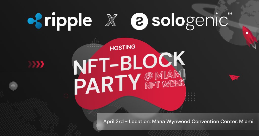 Miami's #Bitcoin Month just got wilder! 🍾

We will be co-hosting a private #NFT party with <a href="/Ripple/">Ripple</a> on the closing day of #MiamiNFTWeek 

Sharing a synergic vision, we are happy to be working together on the future of #NFTs on the #XRPL - More details will be disclosed next week!