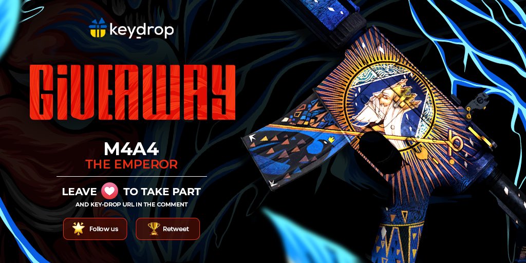 keydropcom's tweet photo. Giveaway on M4A4 | The Emperor 🎁

👊 Just leave ❤️ under the post!
🌟 Follow us!
🏆 Retweet!
 
⏰ Wait 24 hours!

#freeskins #csgoskinsgiveaway #csgoskinsfree #giveaway #airdrop #csgocases #csgocase #csgocommunity #csgoesport #skins #csgoskins #keydrop #keydropcom #csgo https://t.co/kYpecxyzCW