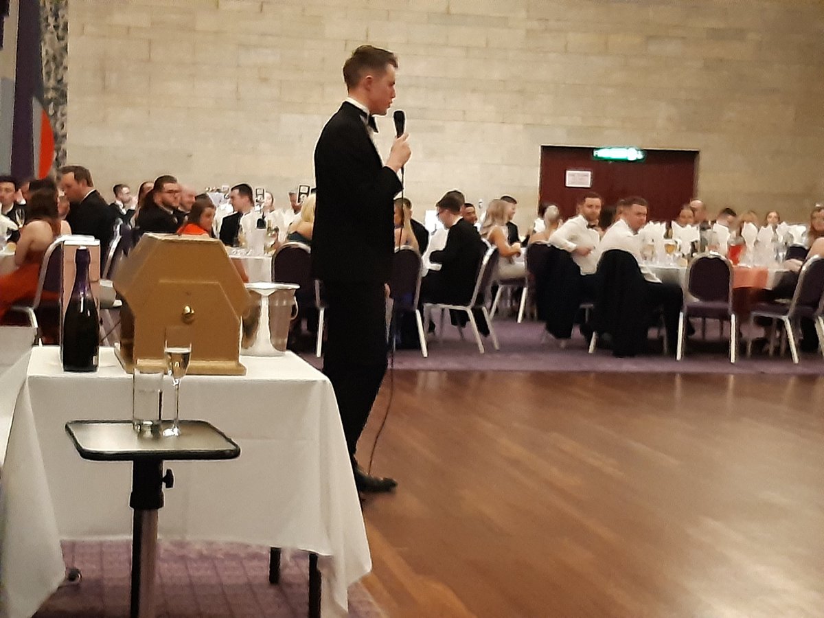 jgc_55's tweet photo. Great to see the NCASS ball is back. Tom Cosby welcoming guests at Newcastle Civic Centre https://t.co/YR2fQisQeq