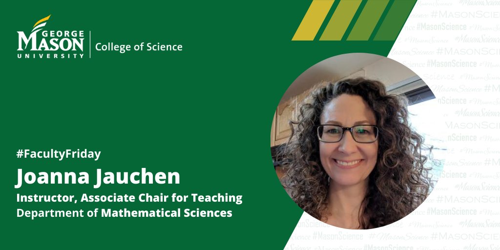 College of Science (@gmu_cos) on Twitter photo (1/3) <a href="/joannajauchen/">Joanna Jauchen (she/they)</a>, Instructor, Associate Chair for Teaching, <a href="/MathAtMason/">GMU Mathematical Sciences</a>, is today’s #FacultyFriday feature. Jauchen specializes in intersectional, critical feminist STEM education research on faculty engagement in DEI service. go.gmu.edu/ffjj (1/3) <a href="/joannajauchen/">Joanna Jauchen (she/they)</a>, Instructor, Associate Chair for Teaching, <a href="/MathAtMason/">GMU Mathematical Sciences</a>, is today’s #FacultyFriday feature. Jauchen specializes in intersectional, critical feminist STEM education research on faculty engagement in DEI service. go.gmu.edu/ffjj