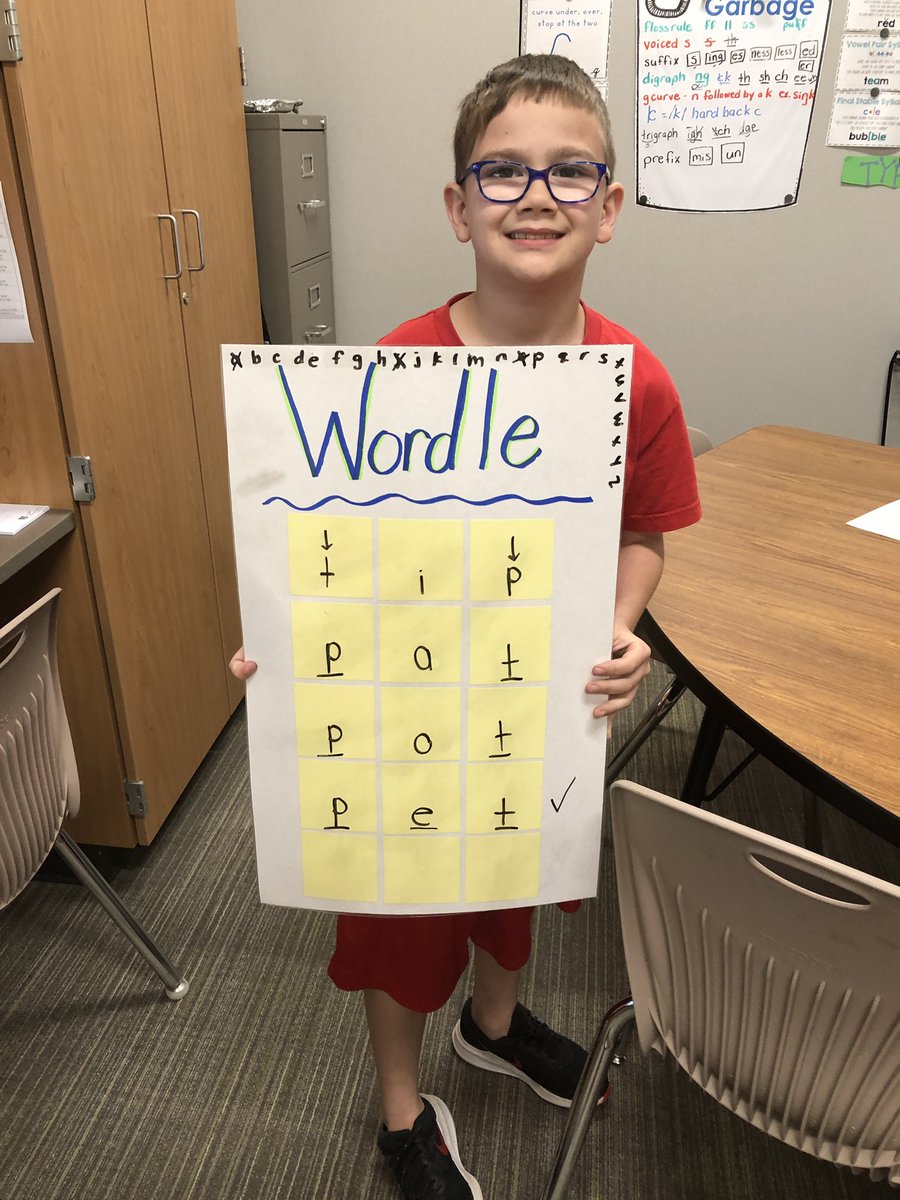lisadross1's tweet photo. Playing Wordle today with my second graders! So fun! #ACEcubs #katydyslexia https://t.co/KrKvVOROL0