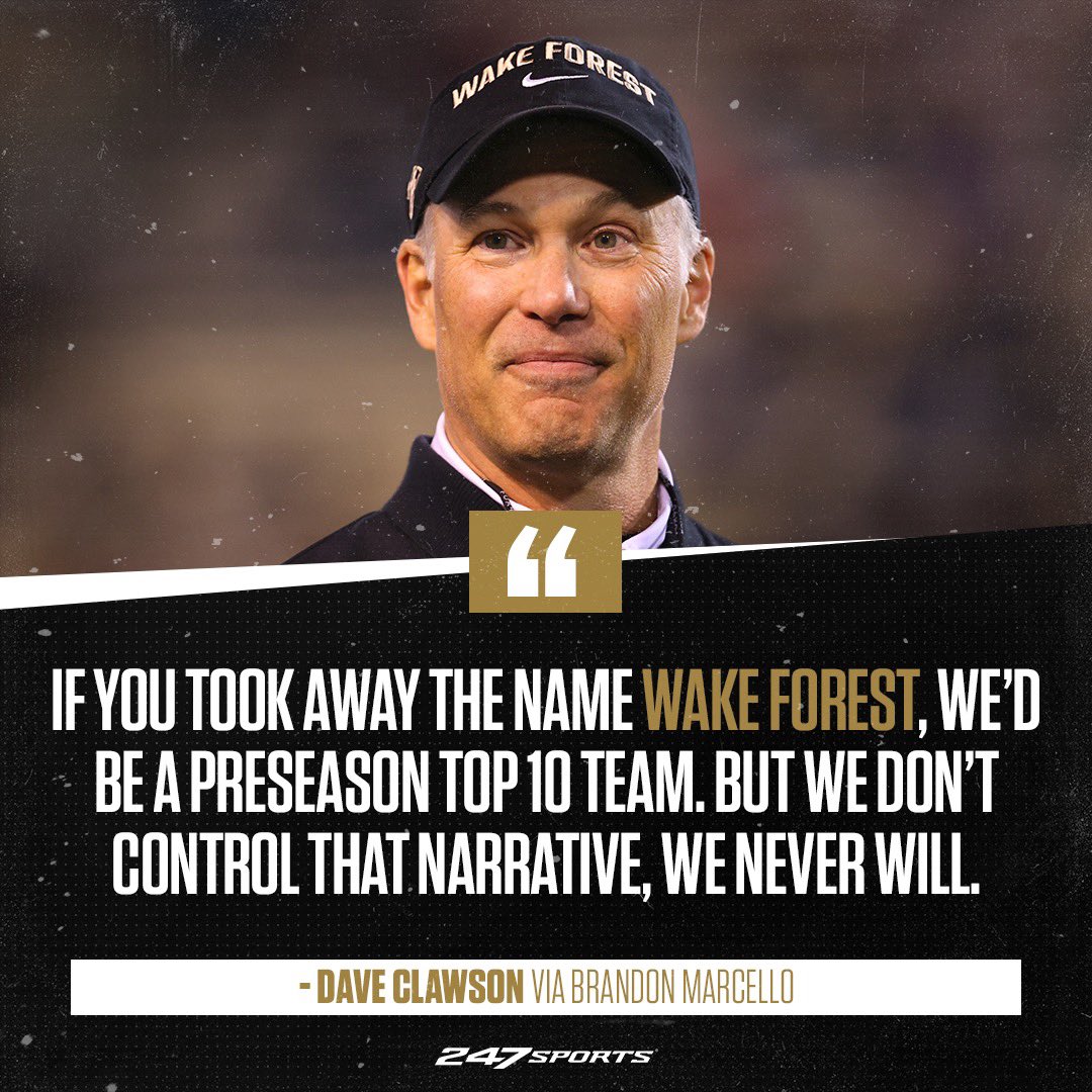 247Sports's tweet photo. Is Dave Clawson speaking facts? 🤔

@bmarcello | @WakeFB https://t.co/l5nN3qP0n2
