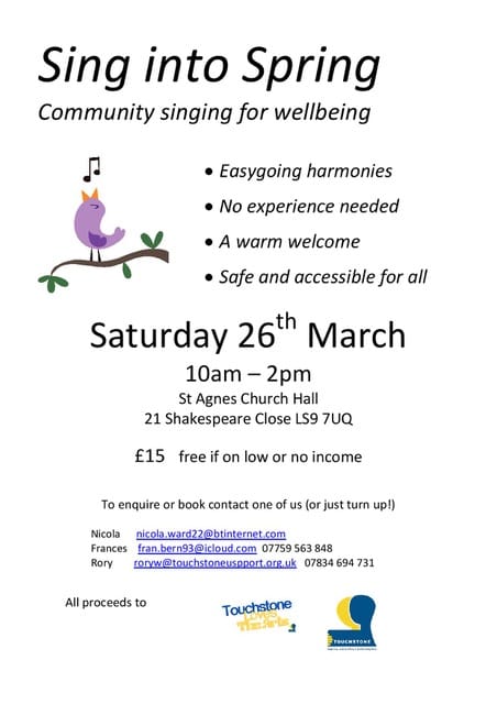 andybanjobrown's tweet photo. Ideal community singing wellbeing session, this Saturday morning into early afternoon, close to Jimmies
#SingInToSpring https://t.co/VZlyC8cJB3