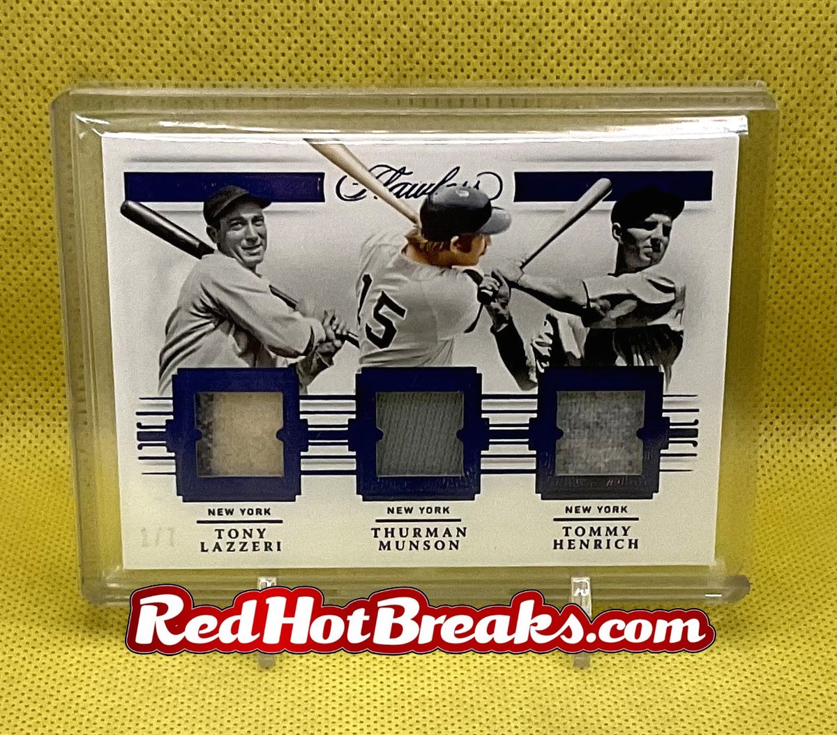 RedHotBreaks's tweet photo. Pulled this sweet #1/7 triple patch card out of Panini Flawless on last night's Whatnot stream.
#panini #flawless #yankees https://t.co/DEagWjAATL
