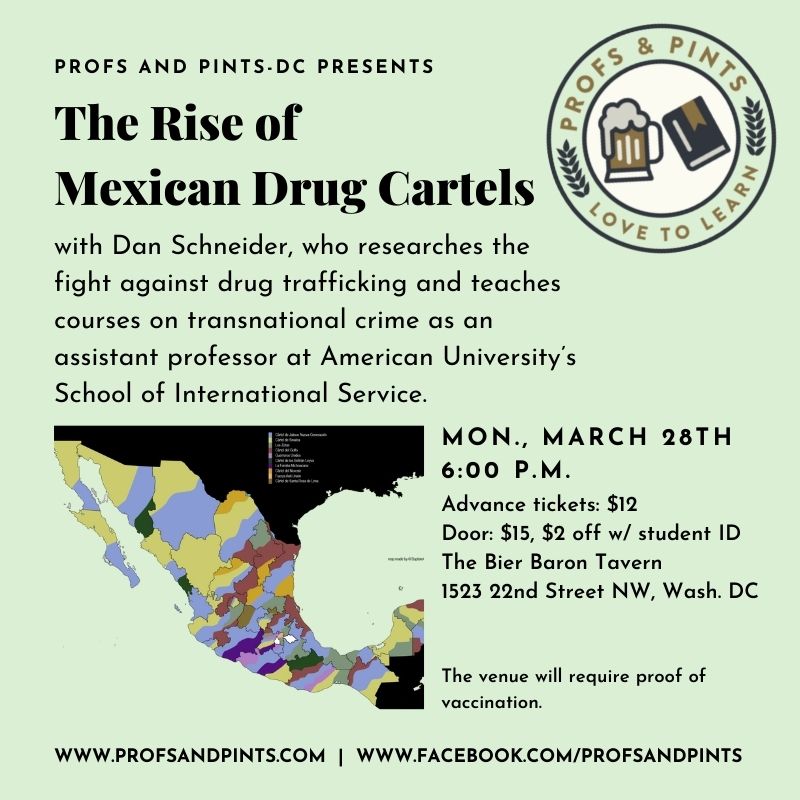 profsandpints's tweet photo. Monday at DC's Bier Baron Tavern. Find talk details and tickets at https://t.co/YR30RcZkC5 @stopthedrugwar @DEAHQ @DEAWashingtonDC @LeapAction @dcdancesafe @TheWarOnDrugs 
@DrugWarAnalyst @AU_SIS @SAISHopkins @FBIWFO 
@Borderland_Beat @jhu_ssdp @UDCLaw @jgeltzer @McKayMSmith https://t.co/6ZZZwnUZPT