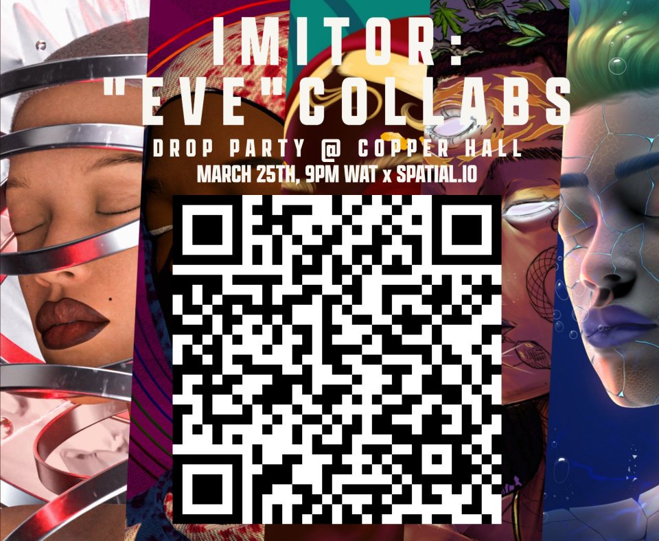 bl0ckstone's tweet photo. //IN 1 HR:
@IMIT0R'S "EVE" COLLABS DROP PARTY
HOSTED @ #COPPERHALL X @SPATIALXR //📡🕊️ https://t.co/lFLAklPdui