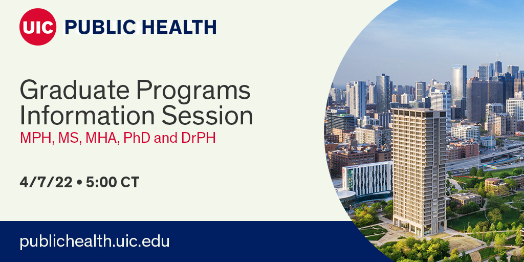 uicpublichealth's tweet photo. #Healthjustice starts with #publichealth.  Join us to learn more at our next information session on April 7.

RSVP: https://t.co/1wh6cvrUPV https://t.co/nIZPBMU3iE