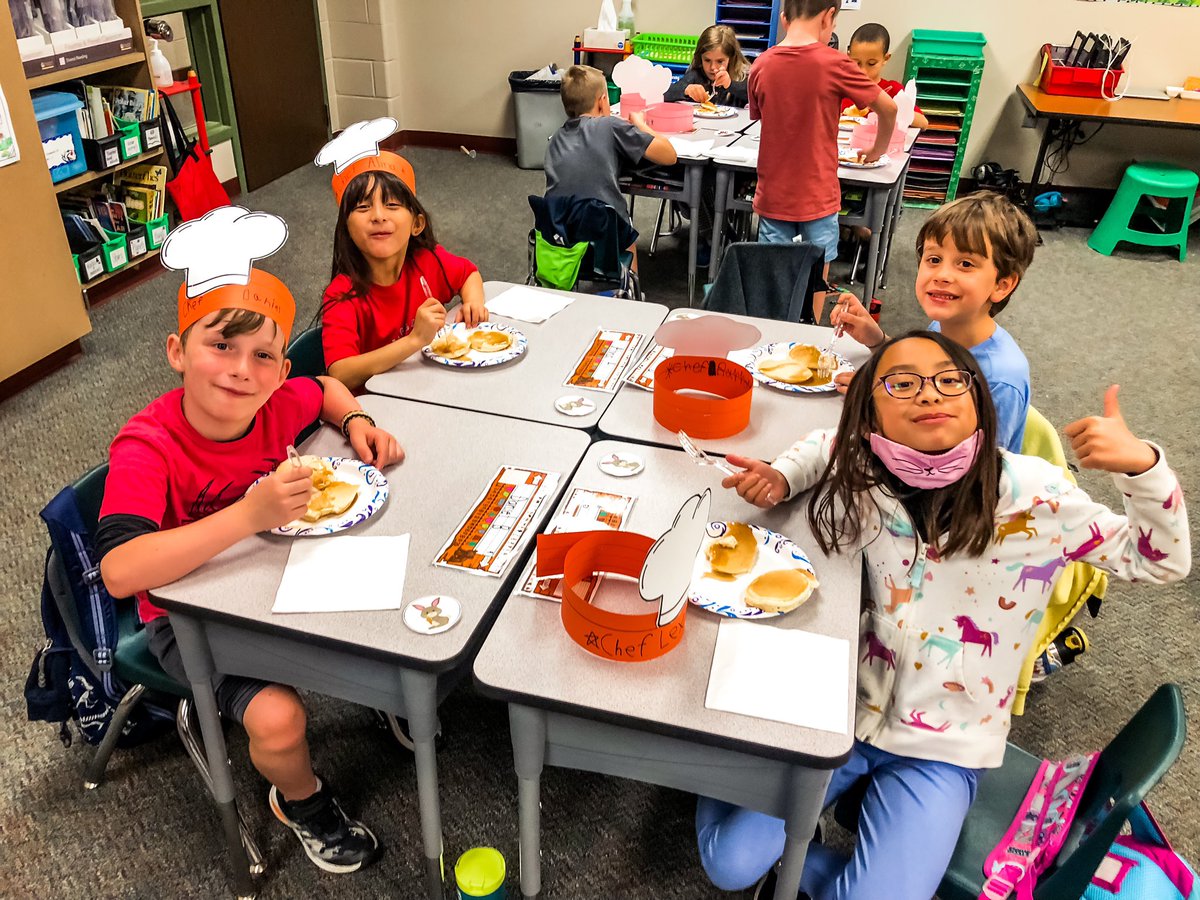 We turned up the heat today with our expository writing unit and made pancakes!!! The cooking cart was amazing and it was great to talk through each step! What a delicious way to end our week 😊🥞🍴 <a href="/HumbleISD_ESE/">Eagle Springs Elem</a> #eseSOAR #readthinkwrite #everychildreads