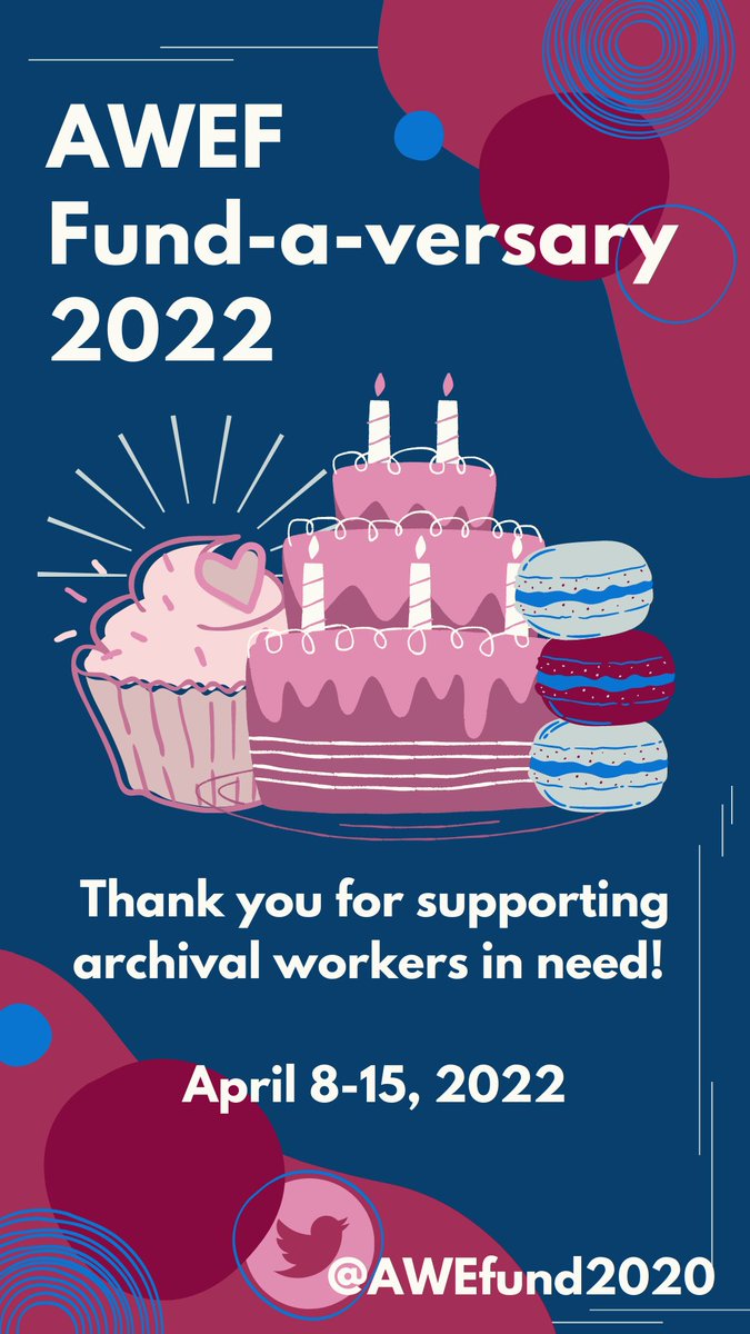 awefund2020's tweet photo. It's #AWEFund 's birthday week! #onthisday in 2020, funds opened to archival workers affected by COVID-19. B/t then &amp; its sunsetting on 12/31/21, AWEF provided grants up to $1k to ~188 recipients thanks to ~998 donations from individuals &amp; orgs. #mutualaid #solidarity #archives https://t.co/7Sa4zXqyzy