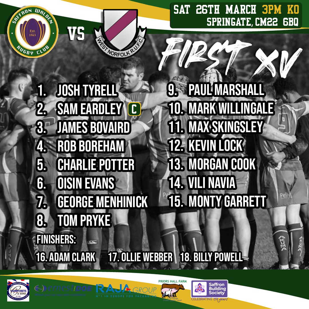 swrugby's tweet photo. Squad Announcement:

The First XV to host @WestNorfolk_RFC at home tomorrow, kicking off at 3pm.

Come and support the boys for their final home game of the season! https://t.co/YQiEq7HPvW