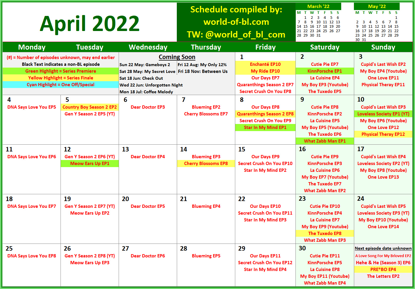 World-of-BL on Twitter: "First look at the BL calendar for April 2022 https://t.co/krbCViINj7 